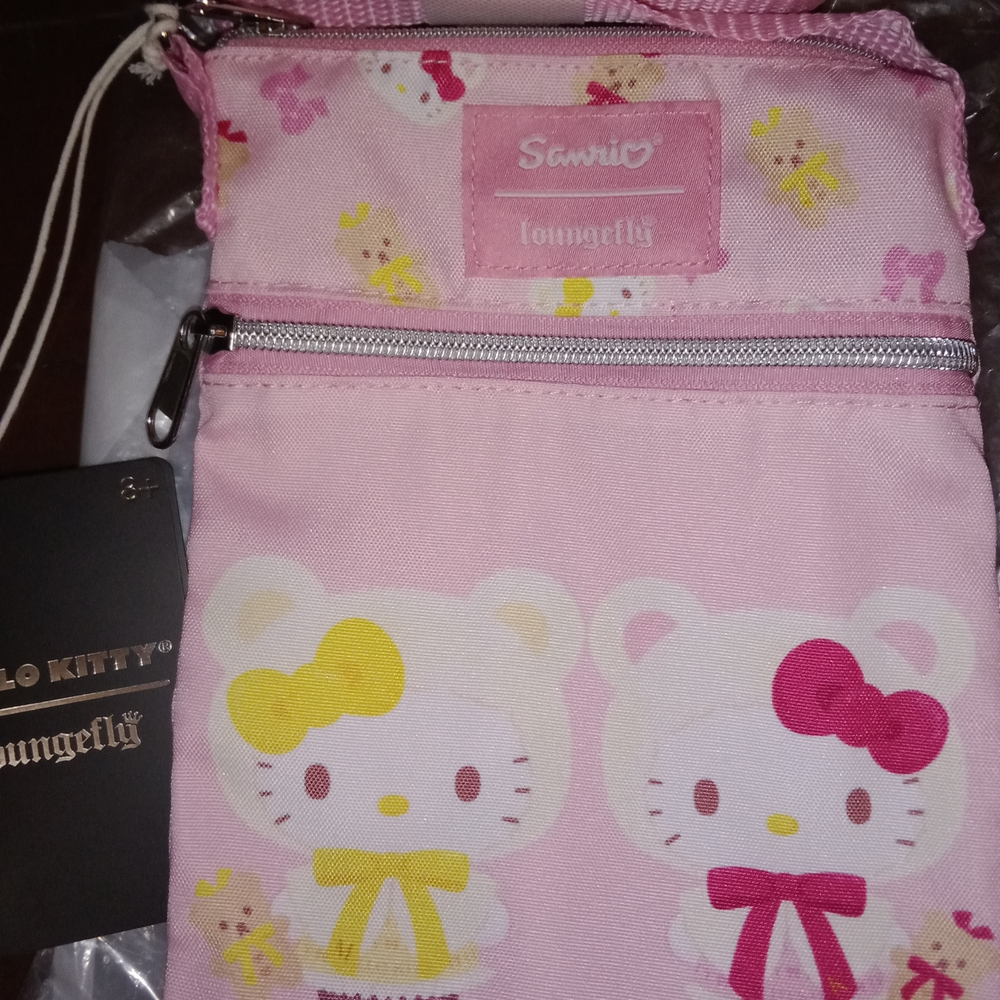 Sanrio Loungefly Hello Kitty & Mimi Bears Passport Bag NWT